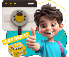 Тестирование & Vibe Debug. Охотники за багами - КИБЕРшкола программирования для детей, компьютерные курсы для школьников, начинающих и подростков - KIBERone г. Измайлово